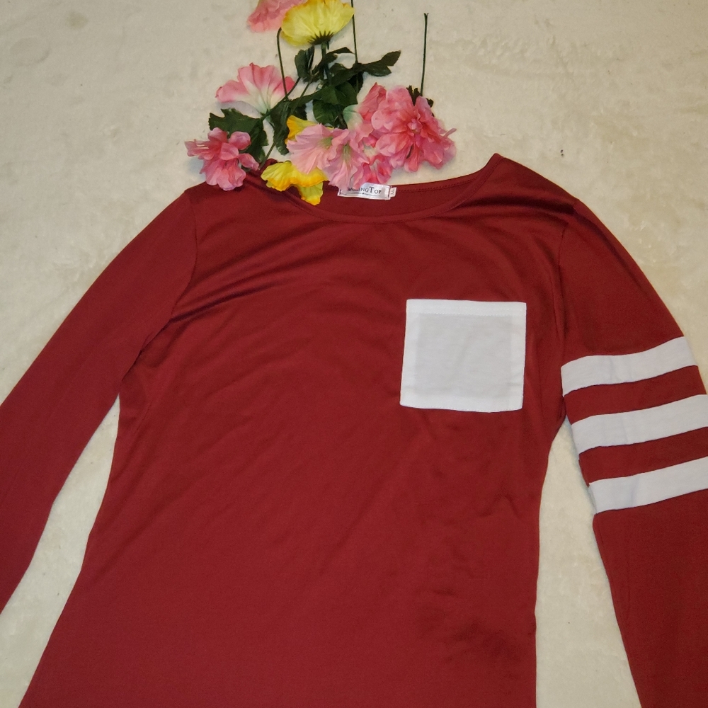 A Moking Top deep red shirt